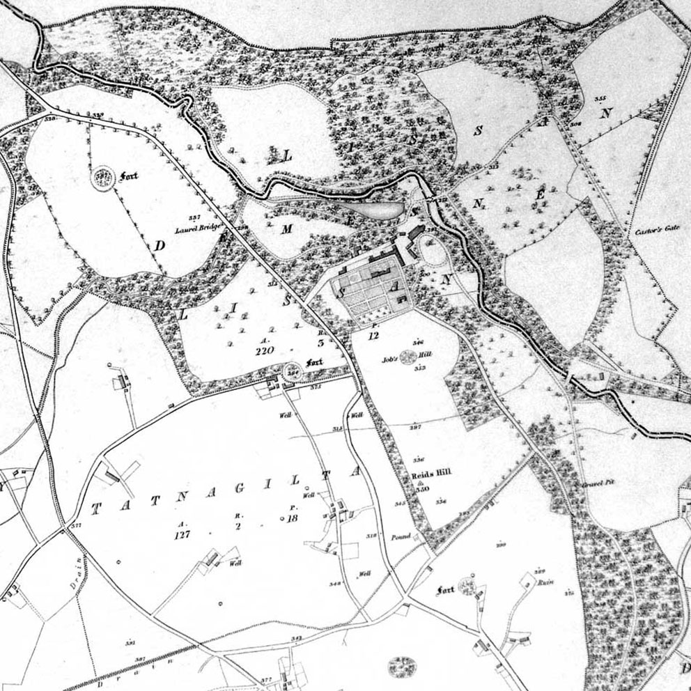 1834 map of Lissan, Unagh and Tatngilta.