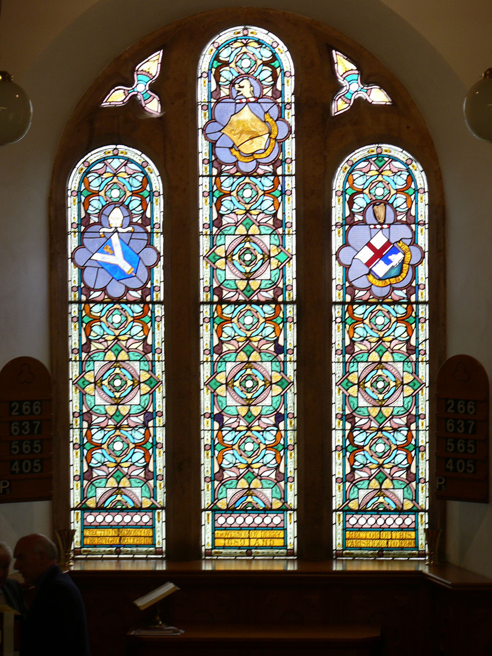 Image of Lissan Parish Church: stained glass windows. Photo: Keith Ison.