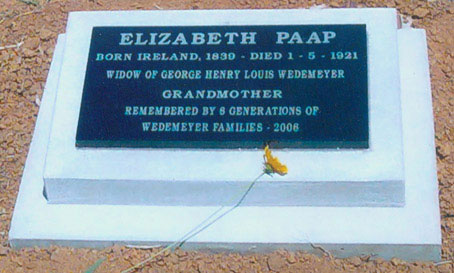 Elizabeth PAAP Headstone