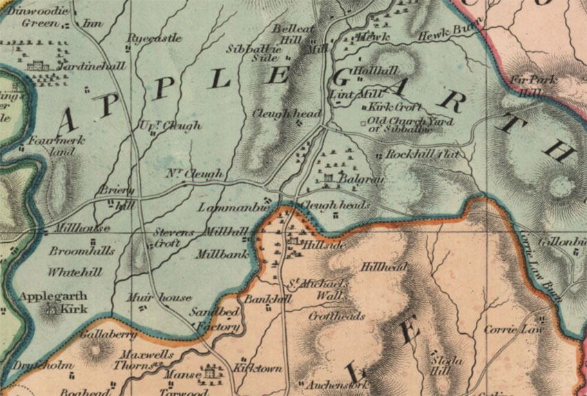 Image of Thomson’s 1828 map of Uppercleugh: Permission of  National Library of Scotland. 