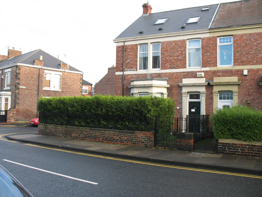 Image of front of 25 Bede Burn Rd Jarrow. Photo: Vin Mullen.