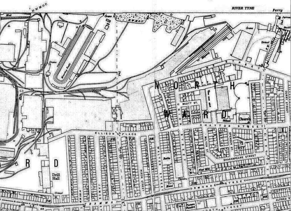 Image of 1917 OS Map of Palmer’s Shipyard.