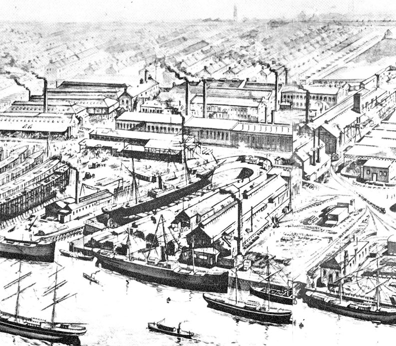 Image of 1900 view of Palmers Works from Malcolm Dillon's book.