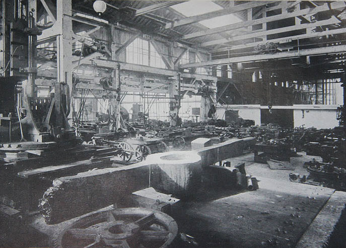 Image of Palmer’s Shipyard Fitting Shop in 1900.