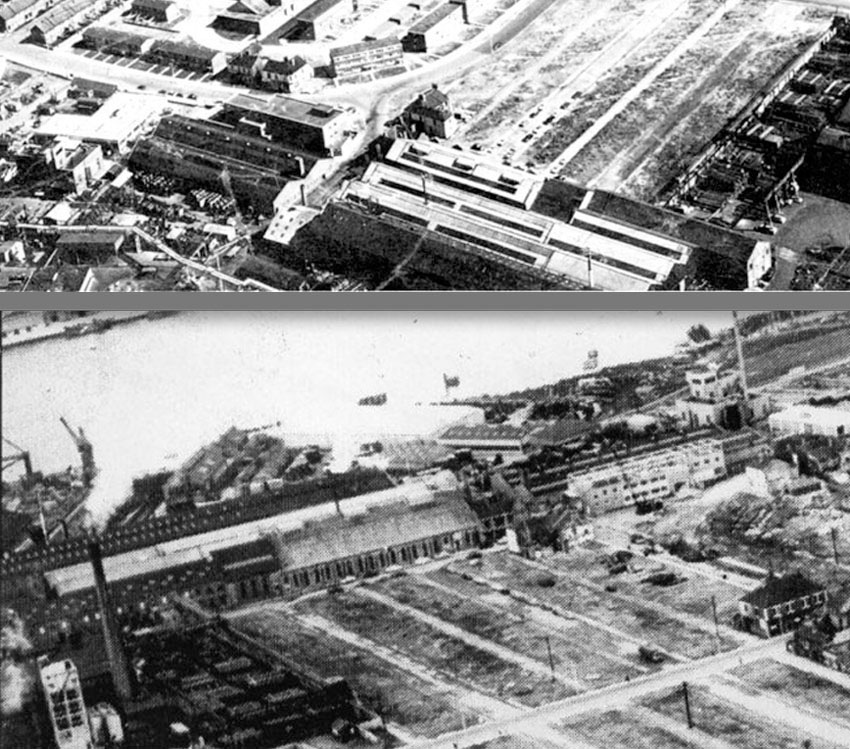 Image of 1960 Aerial Views of Palmer's Shipyard Engineering Shed.