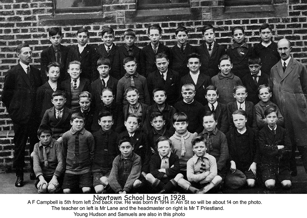 Image of Robert S LANE with New Town School Hebburn boys 1927.