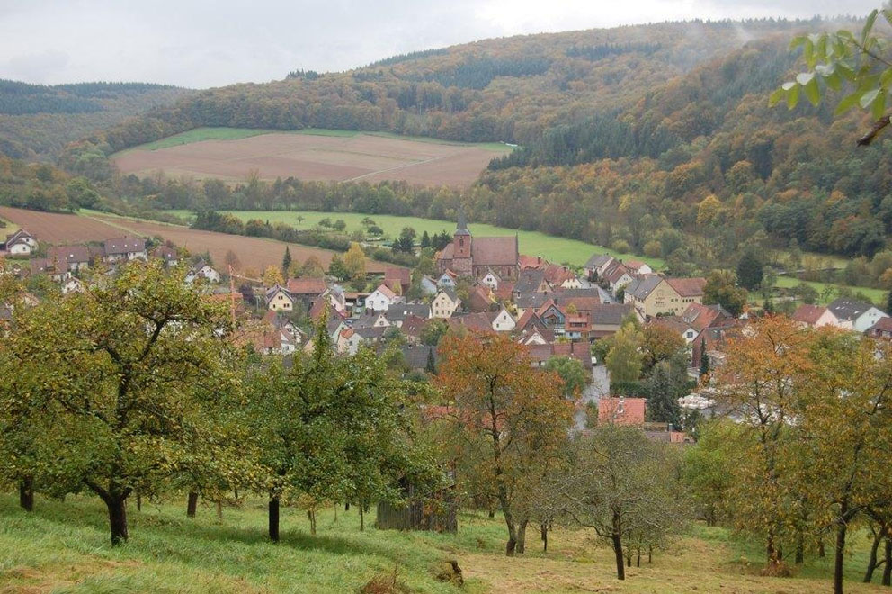 Image of view of Niklashausen further down the Mühlberg. Photo: Marlise Düx.