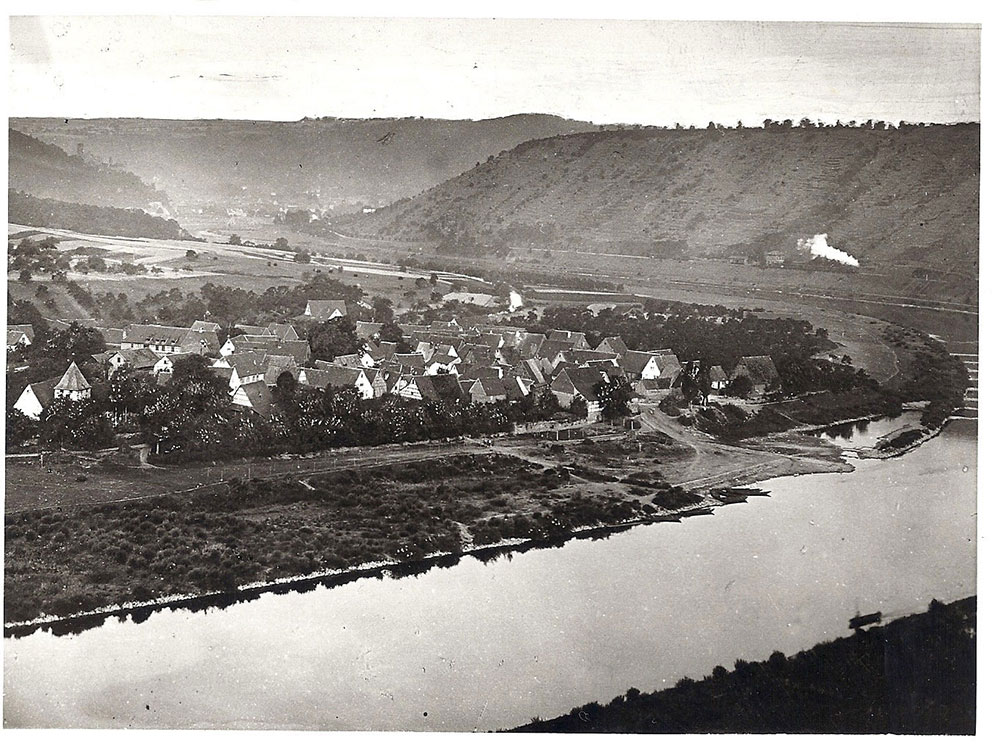 Image of 1896 photo of Eichel during large floods. Photo by Johann Peter WOLZ.