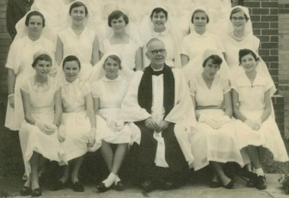 Robert with some girls from his St Andrew's LANE Cove Confirmation class.