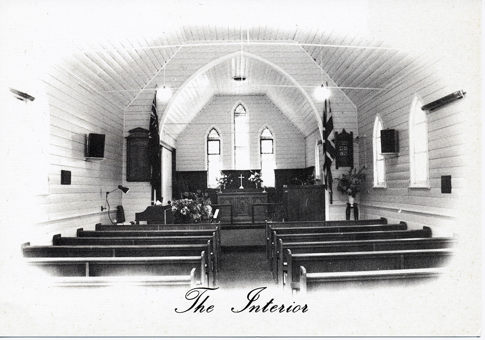 View of interior of church.