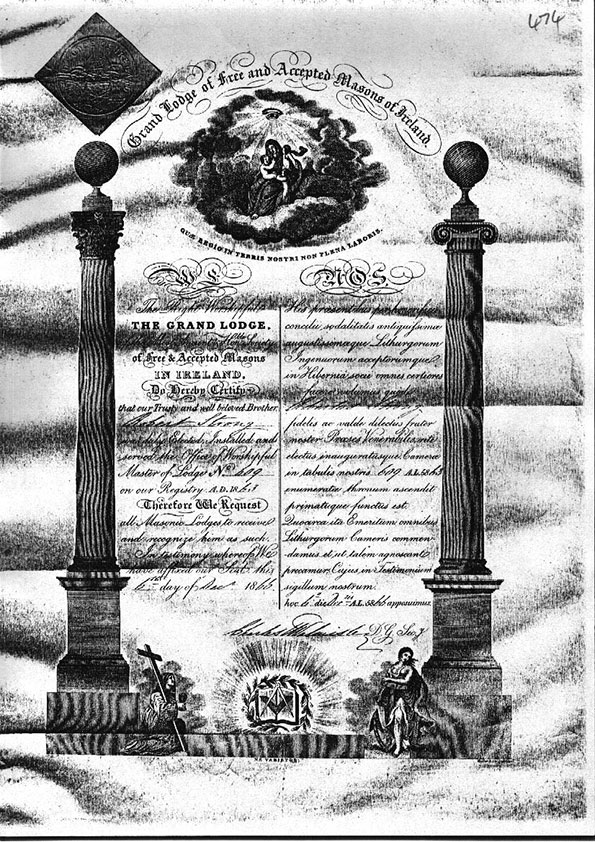 Image of certificate dated 6 Dec, 1866.